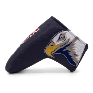 Custom PU Leather Waterproof Magnetic Golf Putter Head Cover with Embroidery Logo