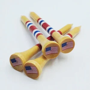 Custom Package 100% Biodegradable Wooden Bamboo Golf Tees 70mm Size with Eco Friendly Material