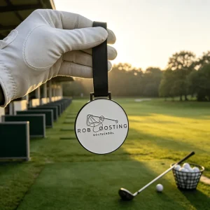 Custom Pad Printing Logo Cartoon Hard All Steel Nameplate Golf Bag Tag