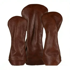 Custom Pattern and Logo PU Leather Club Headcover Driver Fairway Hybrid 1 3 5 Wood Golf Head Cover
