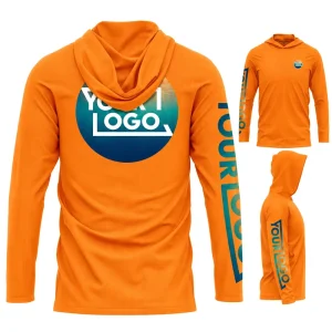 Custom Performance Fishing Hoodie UPF50+ Iridescent Lightweight Quick Dry Long Sleeve Sun Shirt for Fishing Boating Kayaking