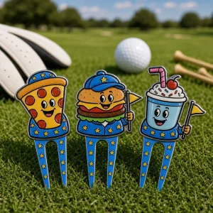 Custom Personality Herramienta Para Reparar Piques De Golf Pitchfork Putting Green Fork Training Aids Custom Logo Ball Marker