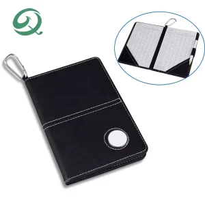 Custom Personalized Golf Scorecard PU Leather Golf Scorebook with Pencil Golf Scorecard Holder with Hook
