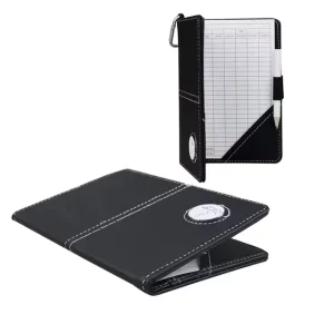 Custom Personalized Logo Golf Scorecard Holder Leather Score Card With Hook Ball Marker Supplies