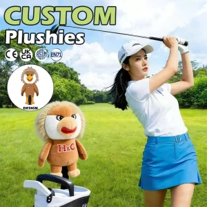 Custom Plush Cartoon Golf Club Head Cover Cute Stuffed Animal Driver Fairway Woods Golf Headcover High Quality Golf Accessories