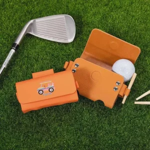 Custom Portable Golf Ball Waist Belt Carry Bag High Quality Genuine Leather Golf Pouch Bag Multi Color Golf Ball Bags