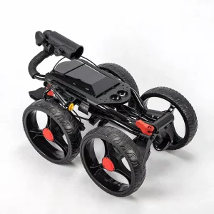 Custom Portable Moving Golf Trolley Push Cart 4 Wheel Folding Golf Trolley