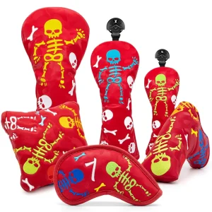 Custom Premium PU Leather Golf Headcover Sets Luxury Embroidery Logo Waterproof Golf Club Covers