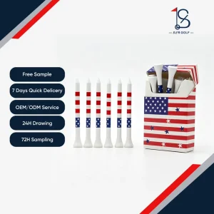 Custom Printed Bamboo Hardwood Golf Tees Low MOQ Custom Gift Box Packaging for Golf Events