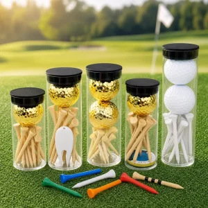 Custom Printed Golf Balls Gift Set Packaging with Golf Tees and Golf Divot Tool Gift Set