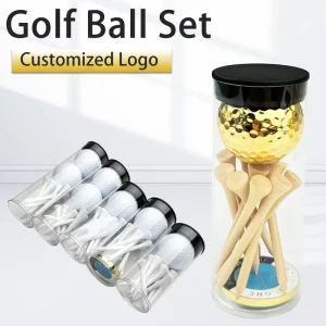 Custom Printed Golf Balls Gift Set Packaging with Tees and Golf Divot Tool