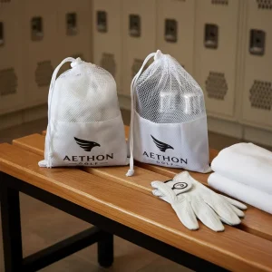 Custom Printed Logo Polyester Hair Pouch Shoe Drawstring Bag Dust Bags for Clothes Packaging