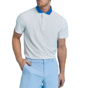 Custom Printed Quick Dry Golf Shirt High End Golf Apparel Sun Protection Antibacterial Men’s Short Sleeve T Shirt Polyester