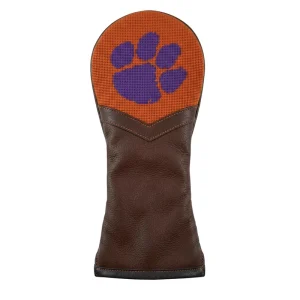 Custom Printed Waterproof Needlepoint PU Leather Golf Headcover with Embroidered Logo for Driver Wood Club OEM Protective Cover
