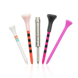Custom Printing Logo Black White Golf Tees Regular Shape Hard Plastic 80mm Golf Tee