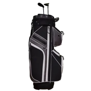 Custom Pu Leather Golf Cart Bag With 14 Way Divider Top Waterproof Golf Stand Bag With Handles Rain Cover Embroidered Logo