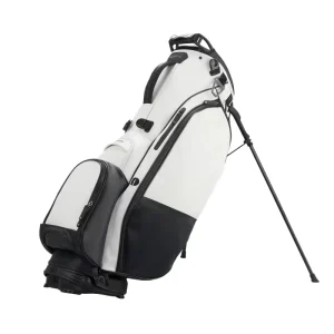 Custom Pu Leather Golf Cart Bag with 14 Way Divider Top Waterproof Golf Stand Bag with Handles Rain Cover Embroidered Logo