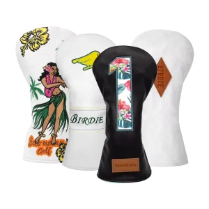 Custom Pu Leather Golf Club Headcover Embroidery Logo Driver Wood Fairway Hybrid Golf Head Cover