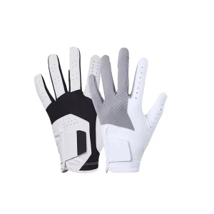 Custom Quick Dry Cabretta Leather Golf Glove XXL Black White Gray Color Left Hand Manufacturer