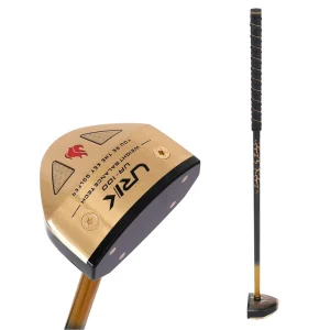 Custom Right Handed Park Golf Putter with PU Grip Carbon Fiber Shaft Low Center Gravity Gold Foil Stamp Pattern