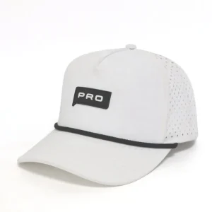 Custom Rubber Patch Logo Curved Brim With Rope Nylon Quick Dry Waterproof Sports 5 Panels Women’s Golf Hats