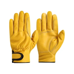 Custom Service Work Safety Hand Sheepskin Leather Yellow Welding Gloves for General Operation
