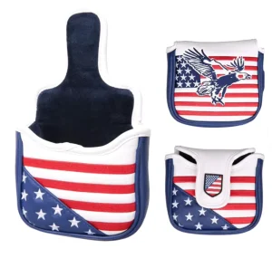 Custom Shape Mini Golf Mallet Putter Headcovers PU Leather Embroidery Logo Golf Putter Covers