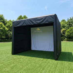 Custom Size Airtight Outdoor Inflatable Golf Practice Simulator Tent White Screen Inflatable Golf Hitting Projector Screen Tent