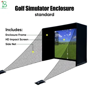 Custom Size Golf Simulator Enclosure Indoor Outdoor Practice Hitting Cage Netting Impact Screen Home Range Training