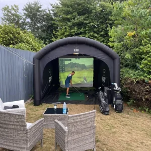 Custom Size Inflatable Golf Simulator Cage Tent with Digital Screen for Golf Training Home Entertainment