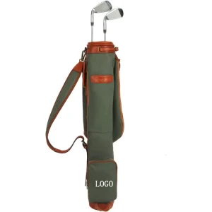 Custom Soft Padded Shoulder Strap Golf Bag with 3 Pockets Waterproof Canvas Golf Club Bag