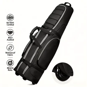 Custom Soft Sided Golf Travel Bag with Wheels Heavy Duty 600D Polyester Oxford Wear Resistant Excellent Zipper Universal Size