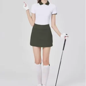Custom Stretchy High Waist Slim Fit Golf Skirts for Women with Pockets Comfort Golf Apparel