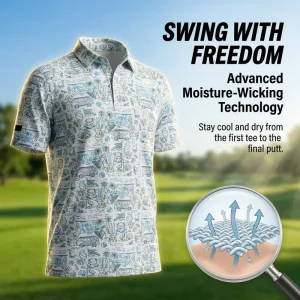 Custom Sublimation Printed Collar Camouflage Jersey Blade Style 3D Digital Art Logo Team Apparel Unique Golf Polo Shirt