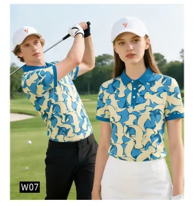 Custom Sublimation Printed Shark Pattern Activewear Men’s Short Sleeve UV Protection Soft Golf Clothes ODM Sportswear
