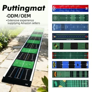 Custom Supermarket Supplier Golf Training Equipment Putting Green Mat Golf Putting Mat Practice Trainer for Mini Golf at Home