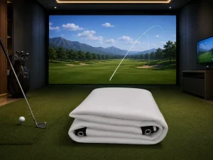 Custom Triple Layer Air Mesh Sound Proofing Golf Training Aids Golf Practice Net Indoor Golf Simulator Enclosure Impact Screen