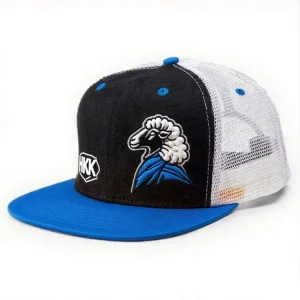 Custom Two Tone 6 Panel Color Mesh Trucker Hat Flat Bill Men Casquette Unstructured Snapback Cap
