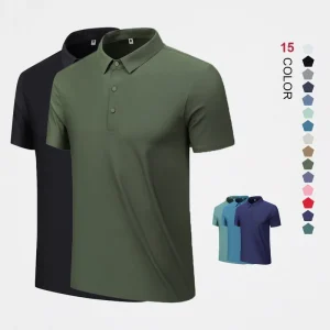 Custom Unisex Ice Silk Quick-Dry Polo Shirt For Couples Summer Breathable T-Shirt