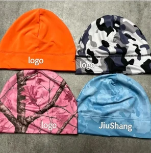 Custom Unisex Sports Skull Cap 3D Embroidery Logo Lined Cycling Running Beach Soft Beanie
