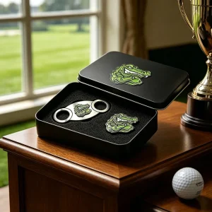 Custom V Blank Cigar Cutter Set Accessory for Cigar With Lighter and Ashtray Custom Logo Mold Golf Ball Marker