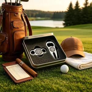 Custom V Blank Cutter Set Accessory For Circle Portable Cigar Cutter Lighter And Ashtray Custom Logo Golf Ball Marker
