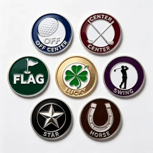 Custom Various Design Metal Ball Markers Golf Accessory with Your Own Logo Magnetic Golf Ball Marker