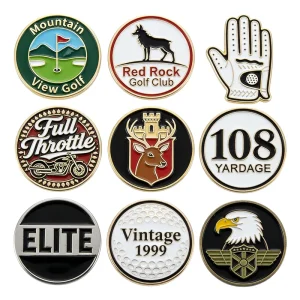 Custom Various Design Other Golf Products Black Metal Custom Golf Ball Marker Magnetic Golf Ball Marker