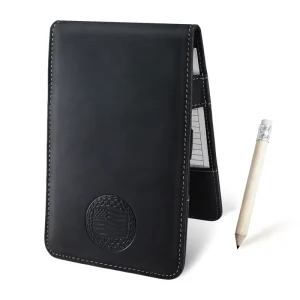Custom Waterproof Leather and Microfiber Golf Scorecard Holder with Yardage Book Pen and Score Card for Outdoor Indoor Use