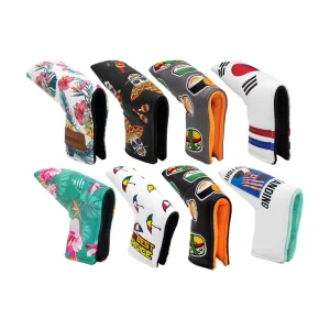 Custom Waterproof PU Leather Golf Blade Putter Headcover with Magnetic Closure