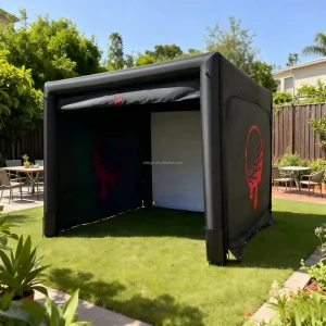 Custom Waterproof Square Cube Inflatable Golf Impact Screen Cart Tent Simulator Enclosure for Outdoor Sport Training