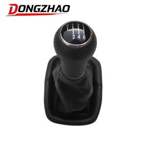Custom Wear Resistant Leather Manual Car Gear Shift Knob With Boot Cover Replacement Auto Gear Shifter Lever Knob Dust Cover