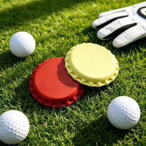 Custom Weighted Metal Enamel Powder Coated Engravable Blank Black Magnetic Golf Ball Marker and Dive t Fixer