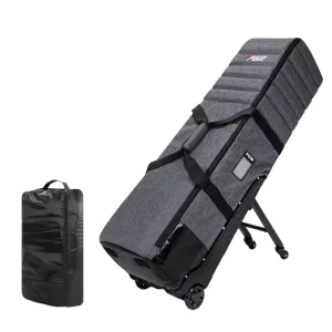 Custom Wheeled PU Leather Durable Waterproof Lightweight Zipper Closure Adult Golf Bag